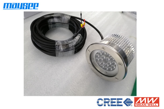 18W 2400lm الفولاذ المقاوم للصدأ LED ضوء الفيضانات IP68 للماء مع غرفة التبريد للقارب